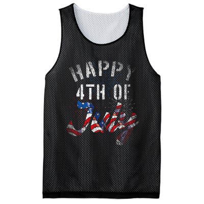 Fireworks Happy 4th Of July Us Flag American 4th Of July Mesh Reversible Basketball Jersey Tank