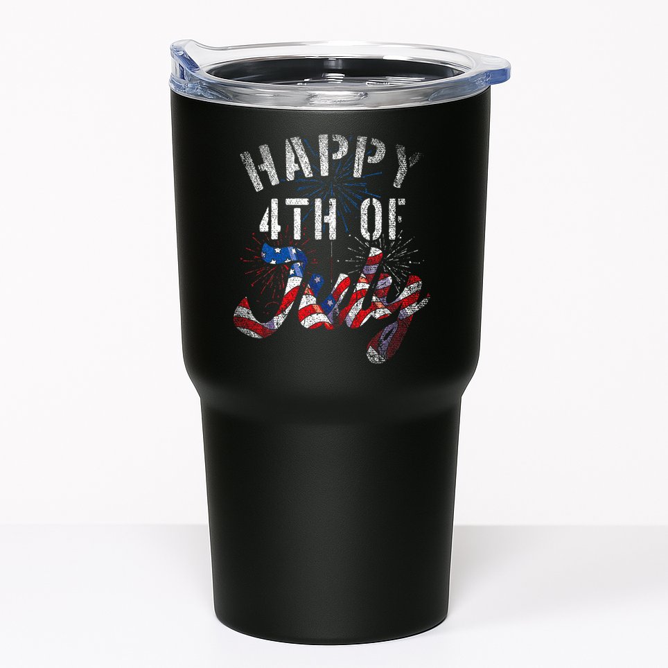 Fireworks Happy 4th Of July Us Flag American 4th Of July Tumbler