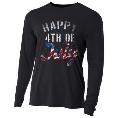 Fireworks Happy 4th Of July Us Flag American 4th Of July Cooling Performance Long Sleeve Crew