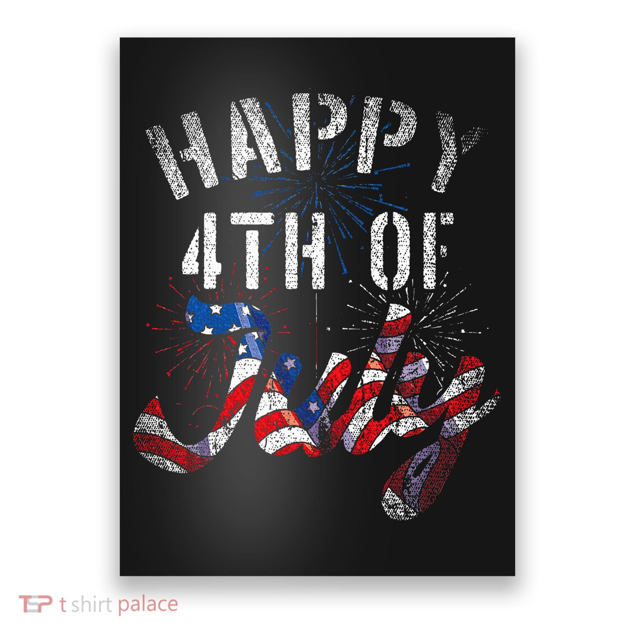 Fireworks Happy 4th Of July Us Flag American 4th Of July Poster