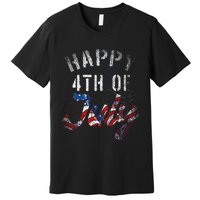 Fireworks Happy 4th Of July Us Flag American 4th Of July Premium T-Shirt