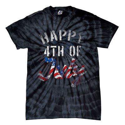 Fireworks Happy 4th Of July Us Flag American 4th Of July Tie-Dye T-Shirt