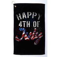 Fireworks Happy 4th Of July Us Flag American 4th Of July Golf Towel