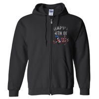 Fireworks Happy 4th Of July Us Flag American 4th Of July Full Zip Hoodie