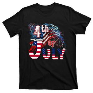 Fireworks Happy 4th Of July US Flag American 4th Of July T-Shirt