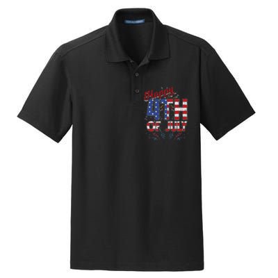 Fireworks Happy 4th Of July Us Flag American 4th Of July Dry Zone Grid Polo