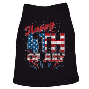 Fireworks Happy 4th Of July US Flag American 4th Of July Doggie Tank