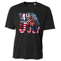 Fireworks Happy 4th Of July US Flag American 4th Of July Cooling Performance Crew T-Shirt