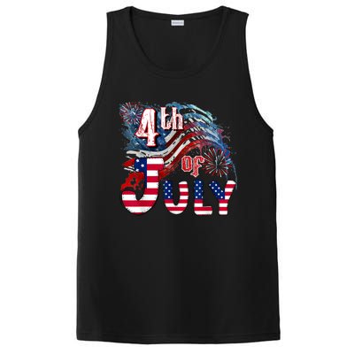 Fireworks Happy 4th Of July US Flag American 4th Of July PosiCharge Competitor Tank