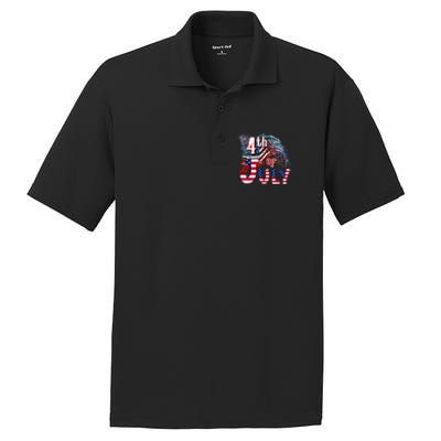 Fireworks Happy 4th Of July US Flag American 4th Of July PosiCharge RacerMesh Polo