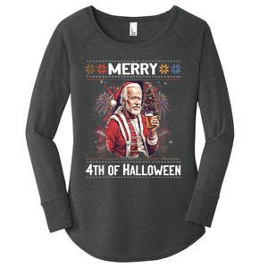 Funny Happy 4th Of July Anti Joe Biden Impeach Biden Women's Perfect Tri Tunic Long Sleeve Shirt