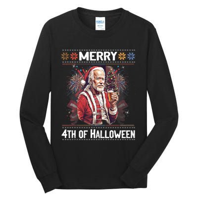 Funny Happy 4th Of July Anti Joe Biden Impeach Biden Tall Long Sleeve T-Shirt