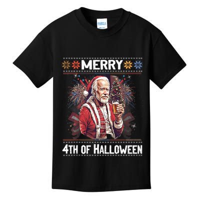 Funny Happy 4th Of July Anti Joe Biden Impeach Biden Kids T-Shirt