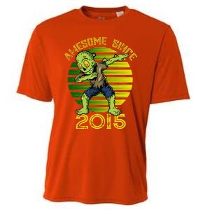 Funny Halloween 8th Birthday Dabbing Zombie Awesome Since 2015 Premium Cooling Performance Crew T-Shirt