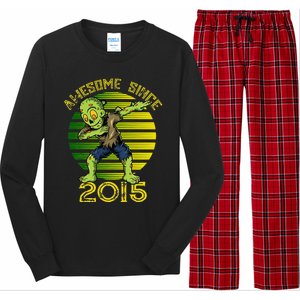 Funny Halloween 8th Birthday Dabbing Zombie Awesome Since 2015 Premium Long Sleeve Pajama Set