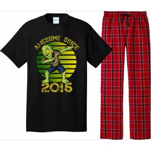 Funny Halloween 8th Birthday Dabbing Zombie Awesome Since 2015 Premium Pajama Set