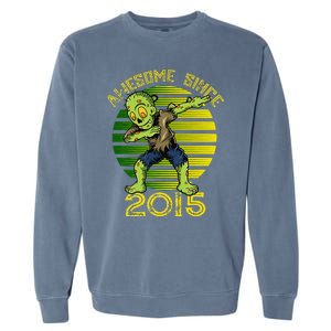 Funny Halloween 8th Birthday Dabbing Zombie Awesome Since 2015 Premium Garment-Dyed Sweatshirt