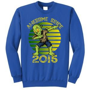 Funny Halloween 8th Birthday Dabbing Zombie Awesome Since 2015 Premium Sweatshirt