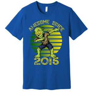 Funny Halloween 8th Birthday Dabbing Zombie Awesome Since 2015 Premium Premium T-Shirt