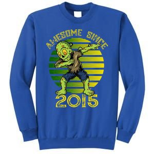 Funny Halloween 8th Birthday Dabbing Zombie Awesome Since 2015 Premium Tall Sweatshirt