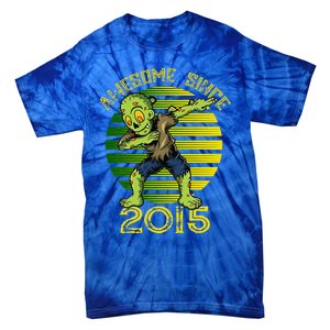 Funny Halloween 8th Birthday Dabbing Zombie Awesome Since 2015 Premium Tie-Dye T-Shirt