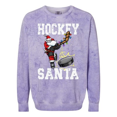 Funny Hockey 812 Santa Hockey Player Christmas Cool Gift Colorblast Crewneck Sweatshirt