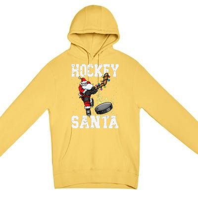 Funny Hockey 812 Santa Hockey Player Christmas Cool Gift Premium Pullover Hoodie