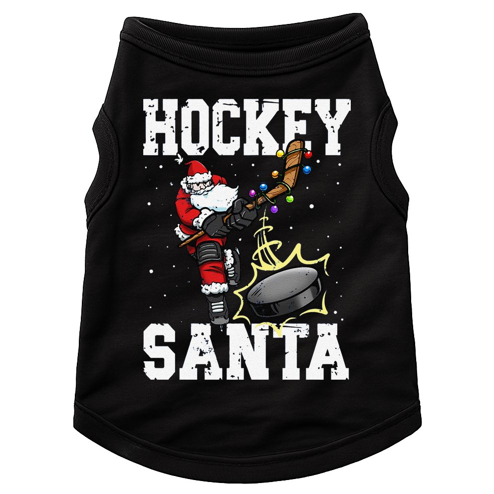 Funny Hockey 812 Santa Hockey Player Christmas Cool Gift Doggie Tank