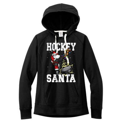 Funny Hockey 812 Santa Hockey Player Christmas Cool Gift Women's Fleece Hoodie