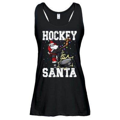 Funny Hockey 812 Santa Hockey Player Christmas Cool Gift Ladies Essential Flowy Tank