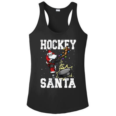 Funny Hockey 812 Santa Hockey Player Christmas Cool Gift Ladies PosiCharge Competitor Racerback Tank