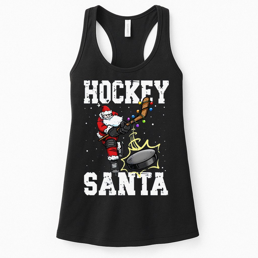 Funny Hockey 812 Santa Hockey Player Christmas Cool Gift Womens Tank Top