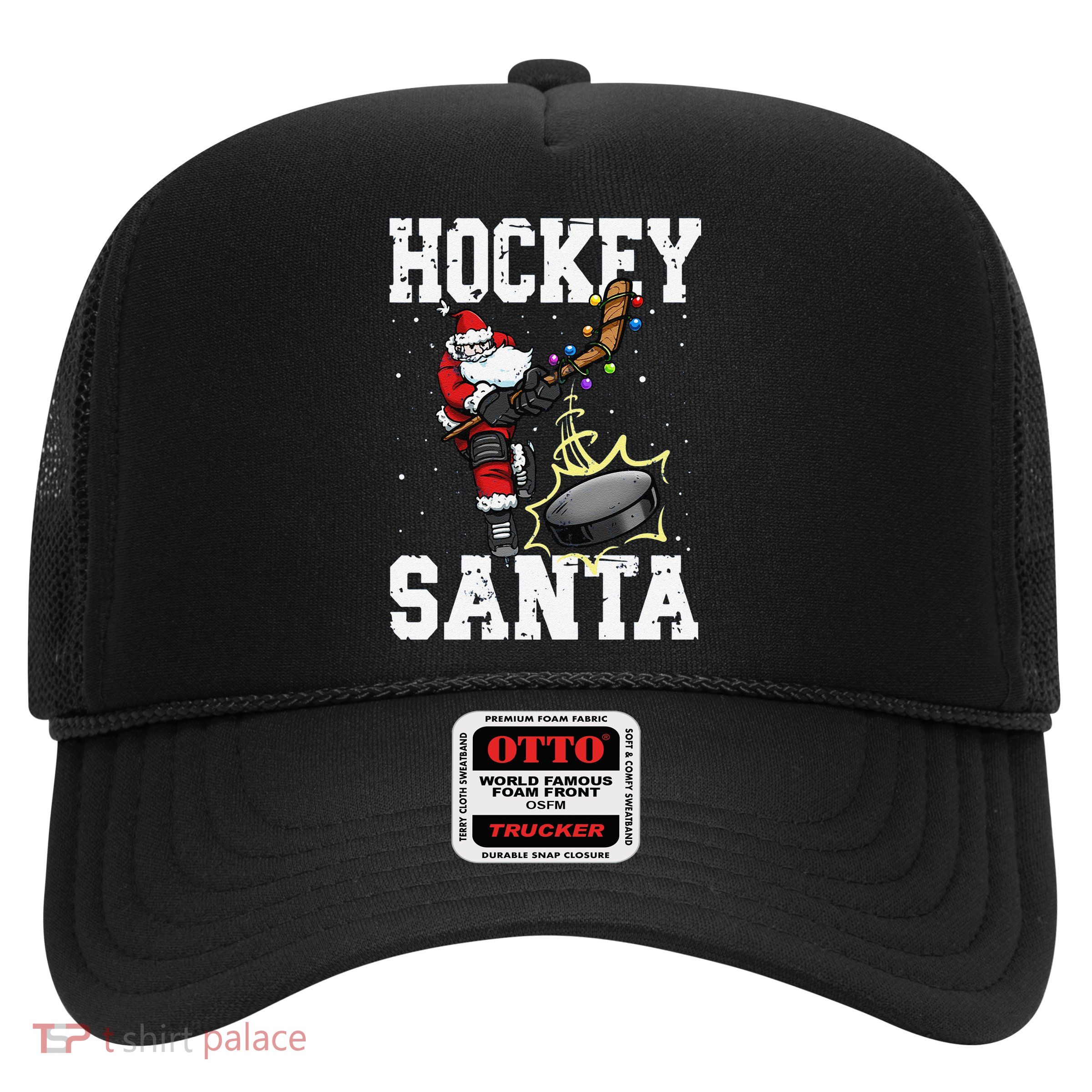 Funny Hockey 812 Santa Hockey Player Christmas Cool Gift Trucker Hat