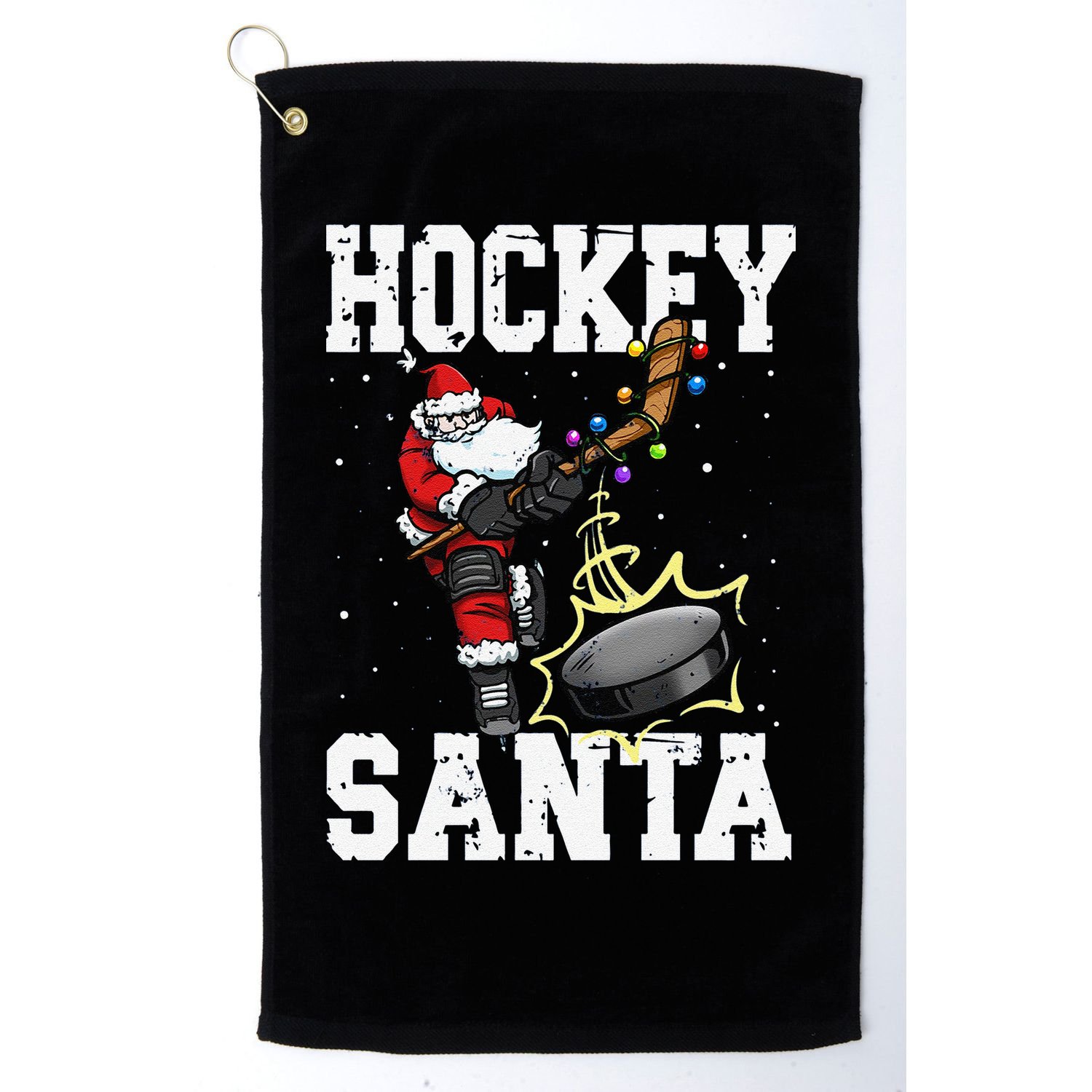 Funny Hockey 812 Santa Hockey Player Christmas Cool Gift Golf Towel