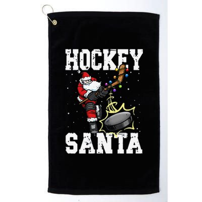 Funny Hockey 812 Santa Hockey Player Christmas Cool Gift Platinum Collection Golf Towel