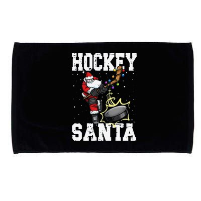 Funny Hockey 812 Santa Hockey Player Christmas Cool Gift Microfiber Hand Towel