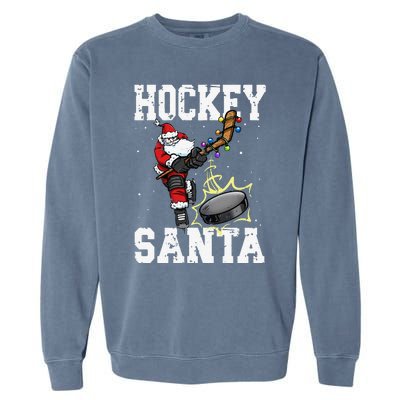 Funny Hockey 812 Santa Hockey Player Christmas Cool Gift Garment-Dyed Sweatshirt