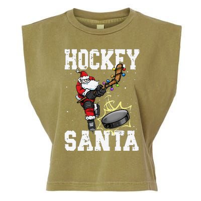 Funny Hockey 812 Santa Hockey Player Christmas Cool Gift Garment-Dyed Women's Muscle Tee