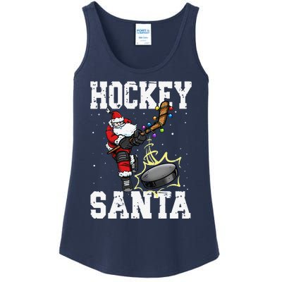 Funny Hockey 812 Santa Hockey Player Christmas Cool Gift Ladies Essential Tank