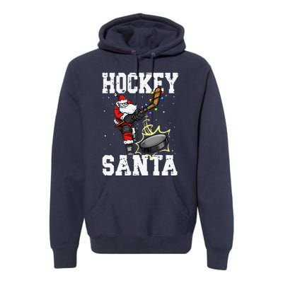 Funny Hockey 812 Santa Hockey Player Christmas Cool Gift Premium Hoodie