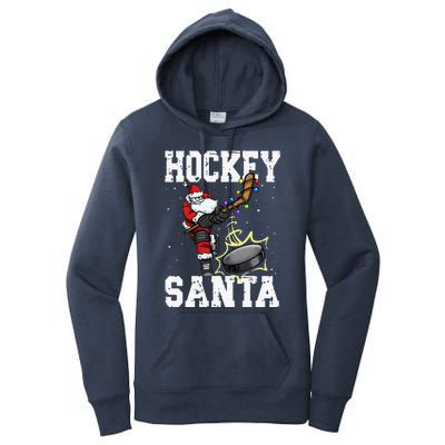 Funny Hockey 812 Santa Hockey Player Christmas Cool Gift Women's Pullover Hoodie