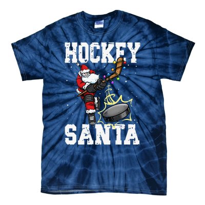 Funny Hockey 812 Santa Hockey Player Christmas Cool Gift Tie-Dye T-Shirt