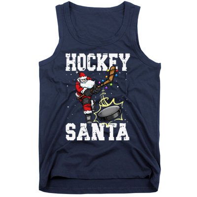 Funny Hockey 812 Santa Hockey Player Christmas Cool Gift Tank Top