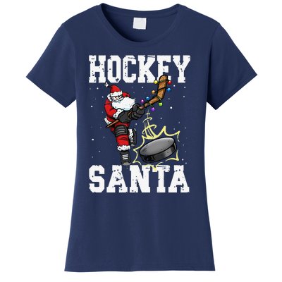 Funny Hockey 812 Santa Hockey Player Christmas Cool Gift Women's T-Shirt