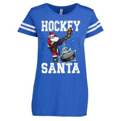 Funny Hockey 812 Santa Hockey Player Christmas Cool Gift Enza Ladies Jersey Football T-Shirt