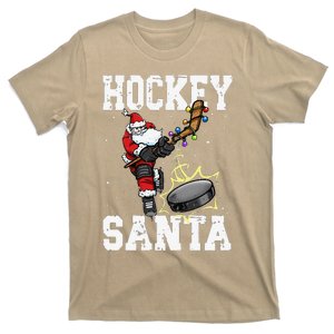 Funny Hockey 812 Santa Hockey Player Christmas Cool Gift T-Shirt