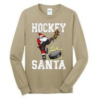 Funny Hockey 812 Santa Hockey Player Christmas Cool Gift Tall Long Sleeve T-Shirt