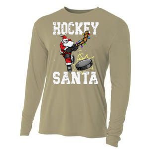 Funny Hockey 812 Santa Hockey Player Christmas Cool Gift Cooling Performance Long Sleeve Crew