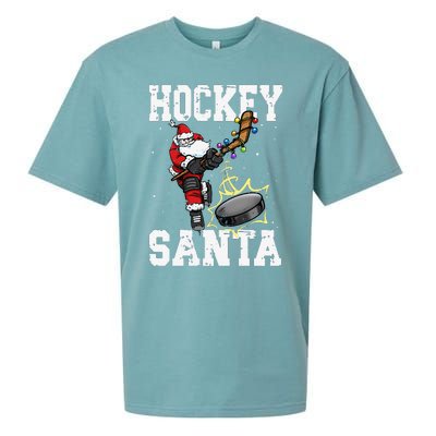 Funny Hockey 812 Santa Hockey Player Christmas Cool Gift Sueded Cloud Jersey T-Shirt