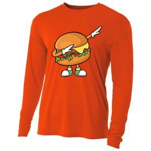 Funny Hamburger Art Cheeseburger Burger Meat Eater Funny Gift Cooling Performance Long Sleeve Crew